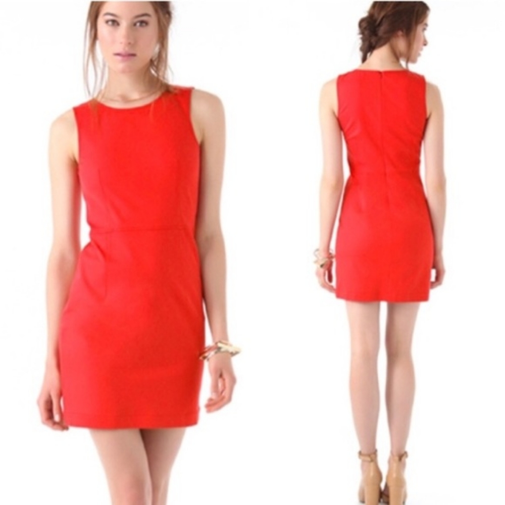 Theory Blood Orange Shift Dress Diamita Bistretch